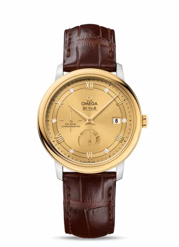 Omega De Ville Prestige Co-Axial 39.5 Power Reserve Stainless Steel / Yellow Gold / Vintage Champagne 424.23.40.21.58.001 (42423402158001)